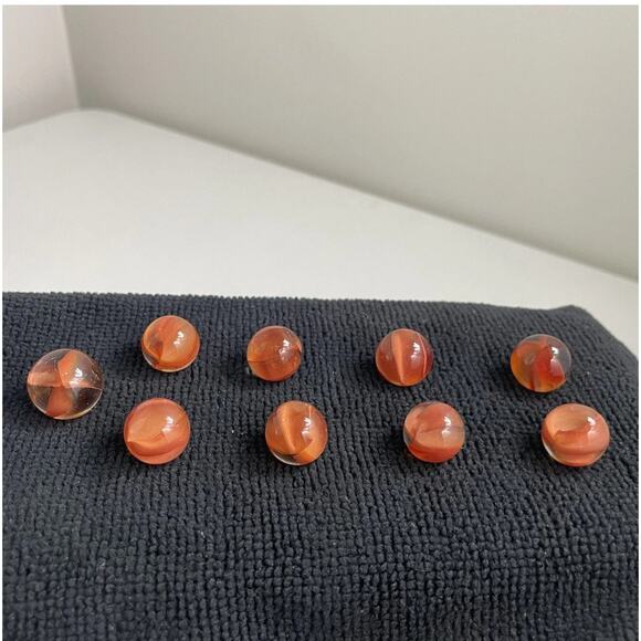 Vintage Marble King 45 Cats Eye Marbles Red Transparent Lot Different Sizes - Picture 2 of 6